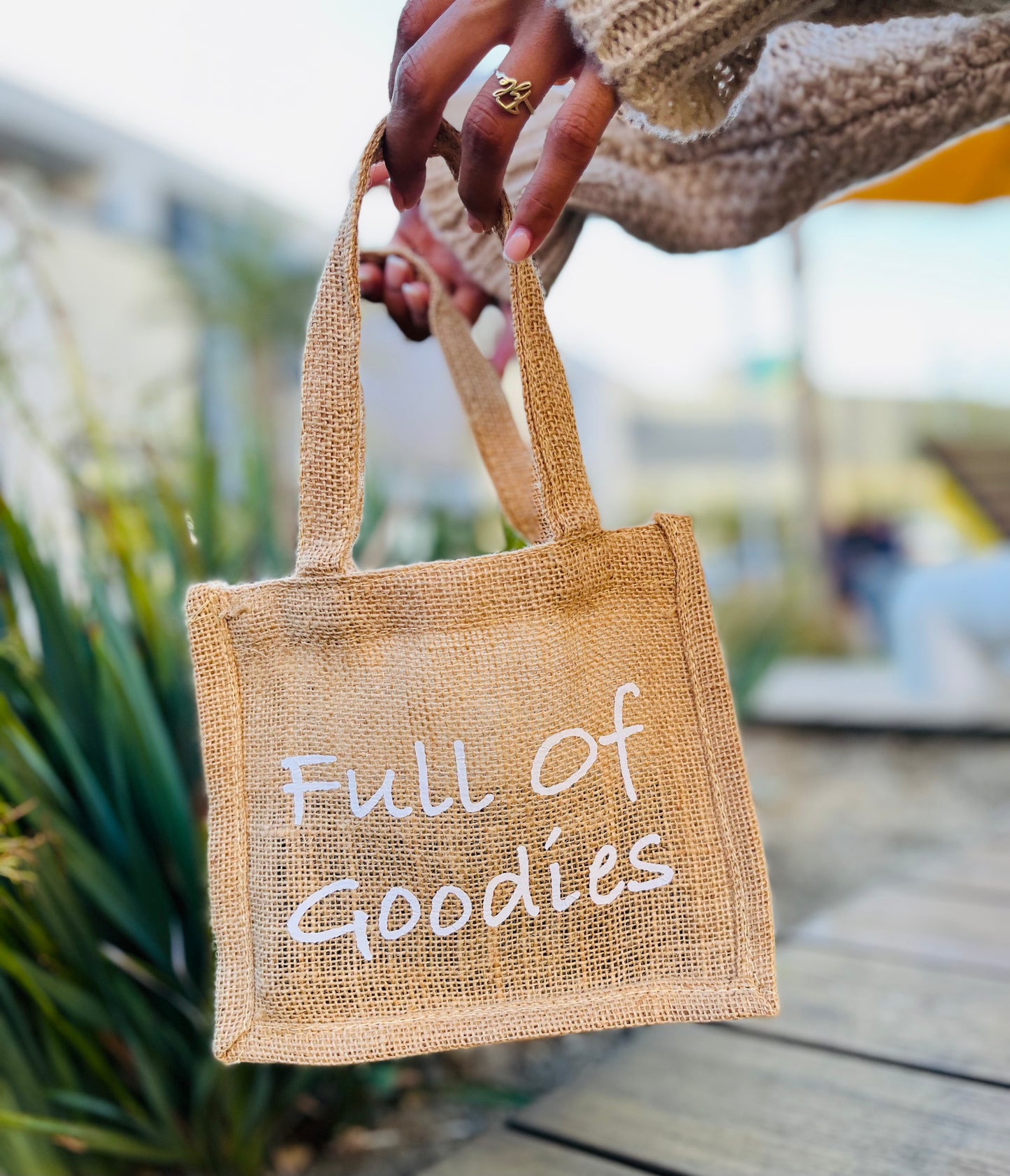 Mini Burlap Tote