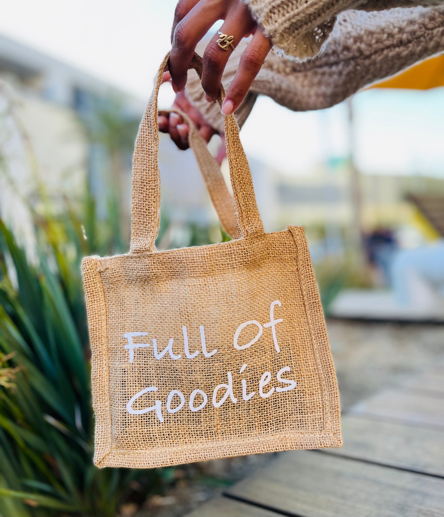 Mini Burlap Tote