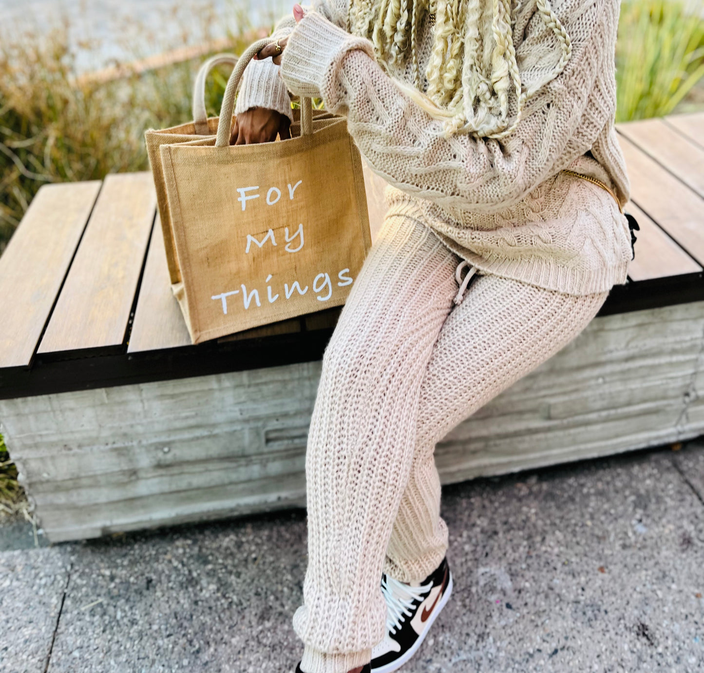 Natural Burlap Tote