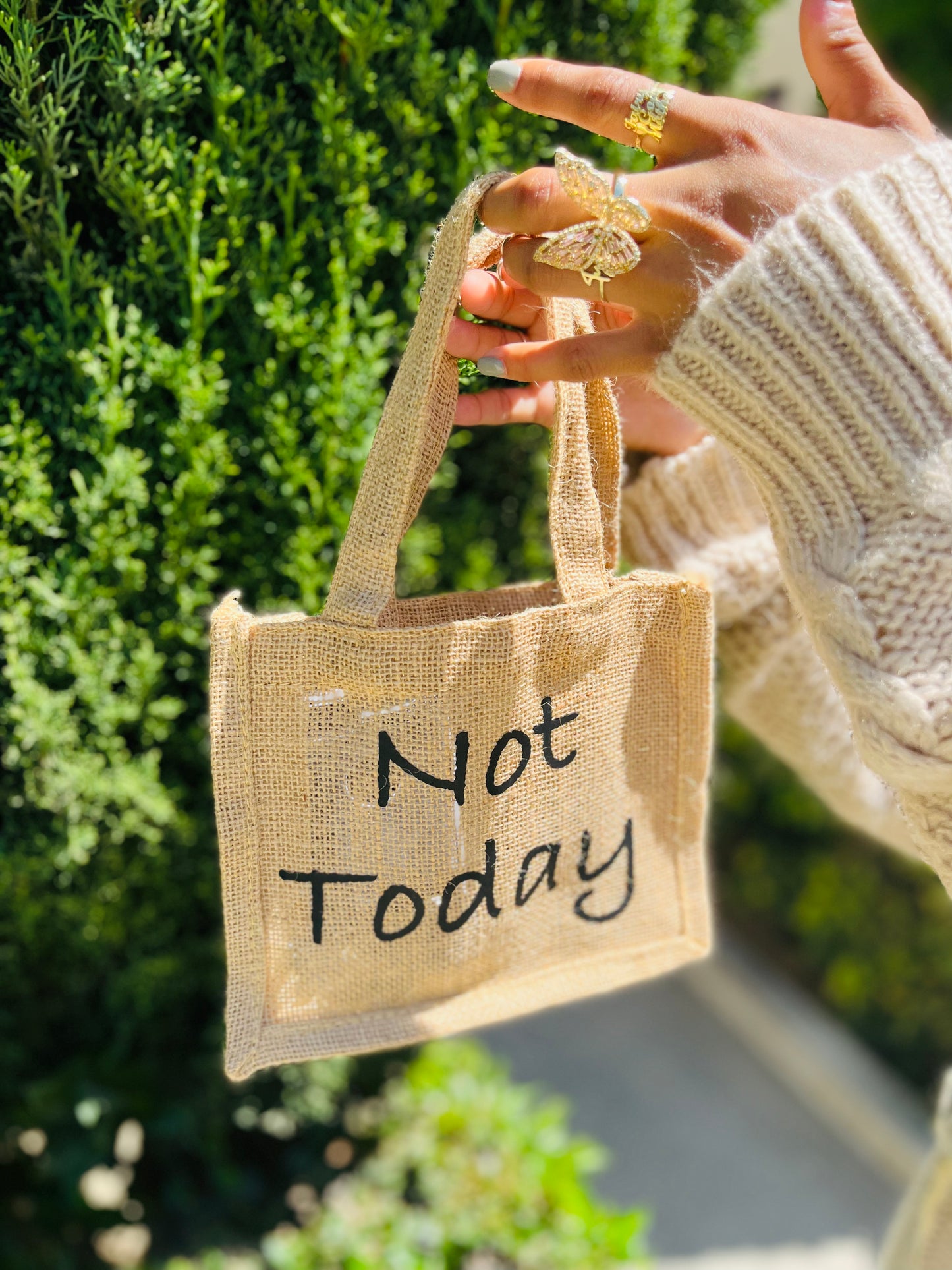 Mini Burlap Tote